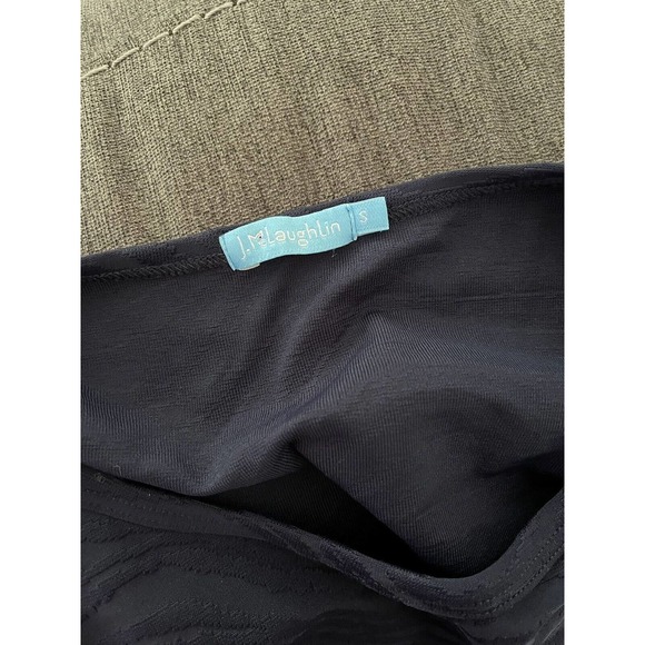 J. Mclaughlin Navy Blue Textured Bell Sleeve Stretchy Pullover Blouse Sizd Small - Picture 5 of 6